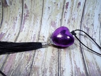 Image 4 of White Rabbit Purple Tassle Heart Locket, Stash box,Pill box, Necklace