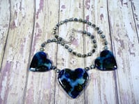 Image 2 of "Sweetheart in Denim" Polymer Clay Necklace