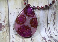 Image 1 of "Purple Haze" Polymer clay, Drop pendant Necklace