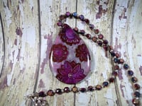 Image 2 of "Purple Haze" Polymer clay, Drop pendant Necklace