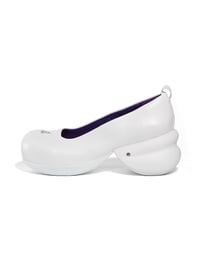 Image 4 of Round Toe Sheepskin Platforms with Babyshoe in White“Pregnant”