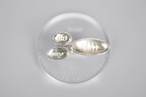 Image of "Winds are driving the clouds.." silver rings with rock crystals · VERRUNT VENTI NUBILA CAELI ·