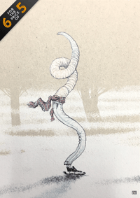 Postcard - Froord on Ice Skates 