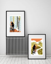 SET OF 2 CYCLING PRINTS / Head In The Clouds & Into The Woods