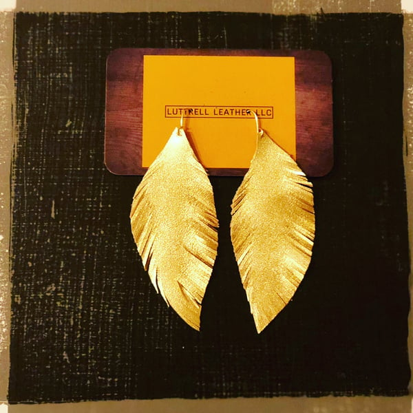 Image of Metallic Feather Earring Series