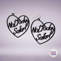 Not Today Satan Heart Earrings- Black