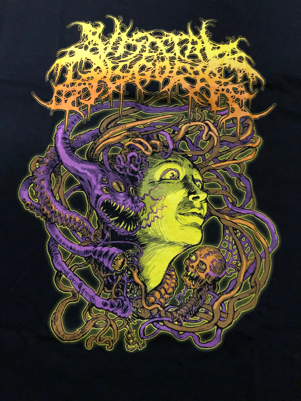 VISCERAL DISGORGE - Slithering Evisecration yellow T-Shirt