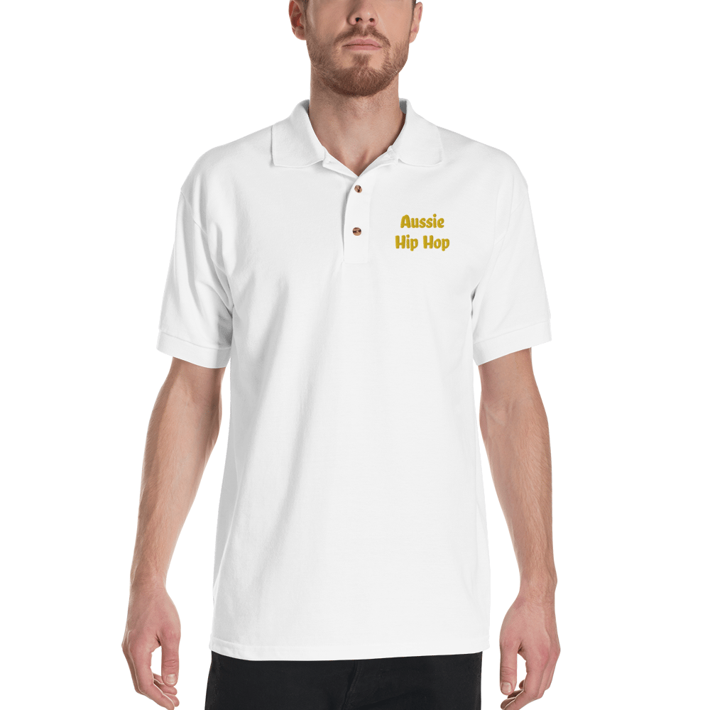 Image of Aussie Hip Hop Polo Tops (White) Medium