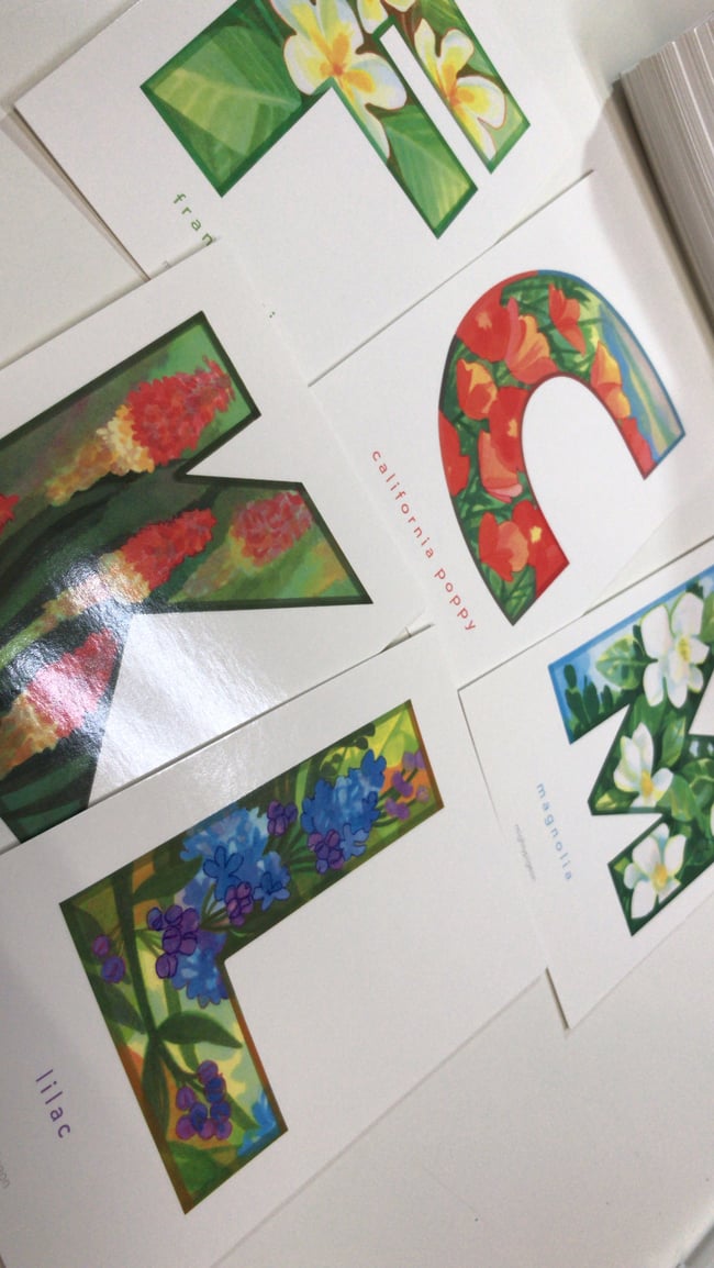 Floral ABC// available as Posters &/or Postcard Sets 