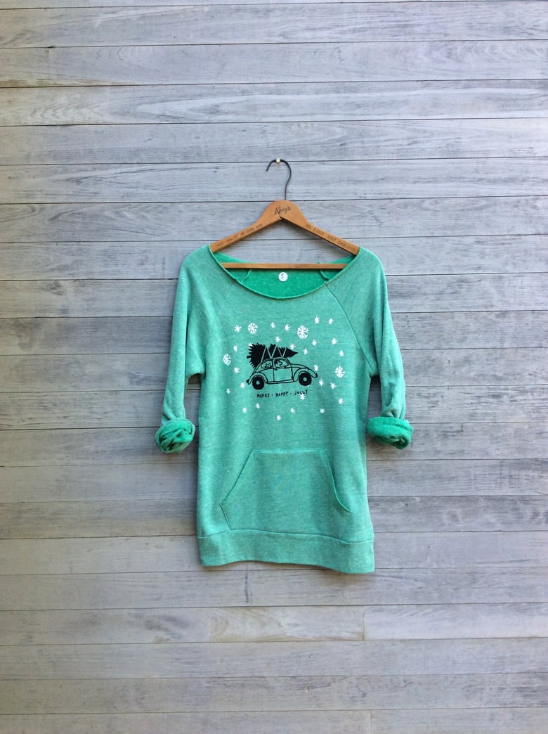 Image of Christmas Sweatshirt in Green or Red