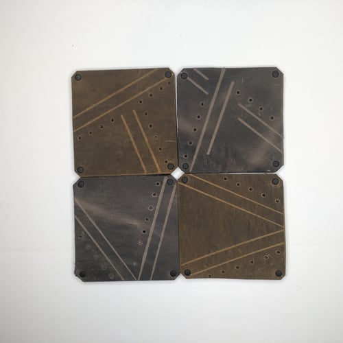 Image of Hand-Patterned Coasters (Set of 4)