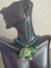 Image of MALACHITE ELEPHANT PENDANT NECKLACE SET