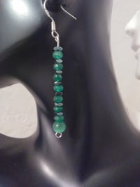Image 5 of GREEN CAT EYE EARRINGS