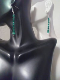 Image 1 of GREEN CAT EYE EARRINGS
