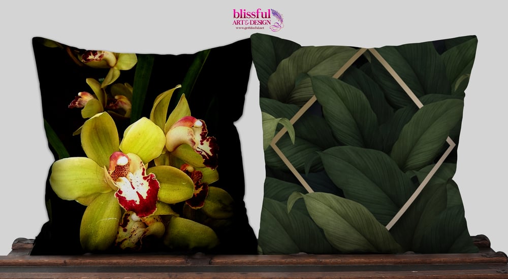 Image of Orchid en Chartreuse ( Pillow )