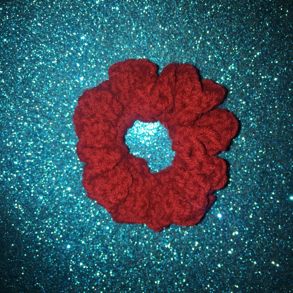 Image of “Burgundy Babe” Crochet Scrunchie