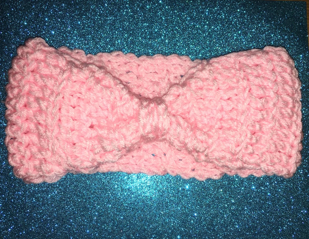 Image of “Pretty in Pink” Bow Ear-Warmer