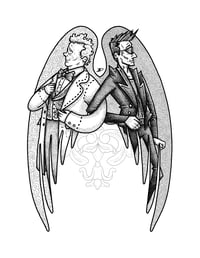 GOOD OMENS - Ineffable Inktober - Day 18: Wings - 8.5" x 11 print