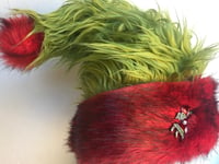 Grinch Green w/Red Black Tipped Santa Hat