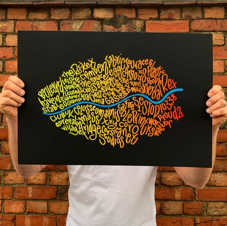 Image of London Clubland A2 glicee print