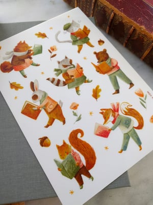 Image of Reading Animal Sticker Sheet