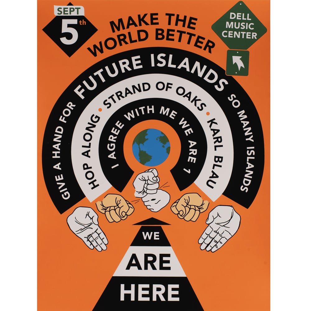 Image of Future Islands Benefit Concert Poster (in Orange, Rainbow or Teal) 