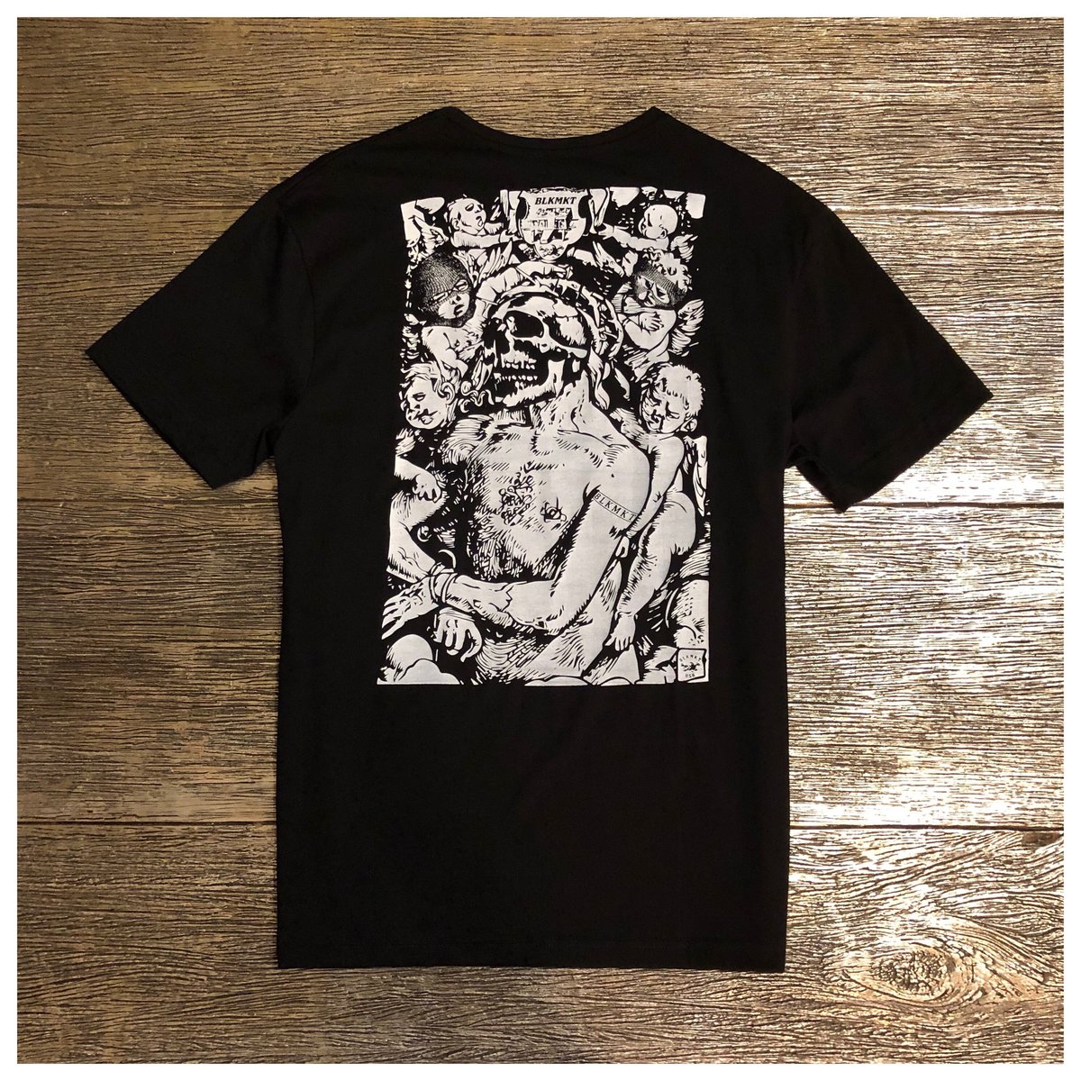 Image of SUPIMA® COTTON CREWNECK SHORT SLEEVE T-SHIRT “SKIMASK ANGELS” ”