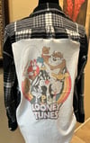 Vintage Black/White Flannel Shirt Looney Tunes