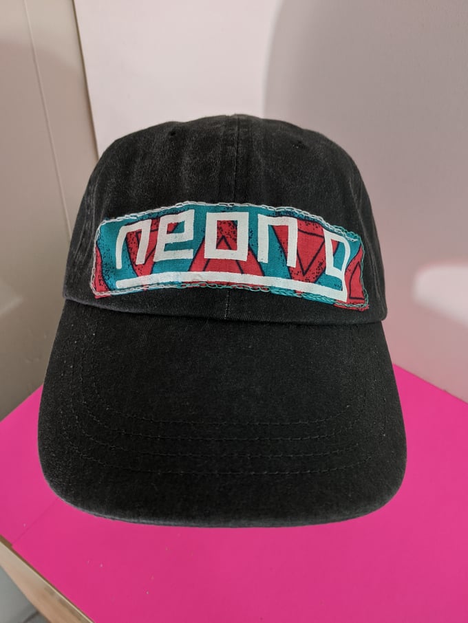 Image of neon g. dad hat in black