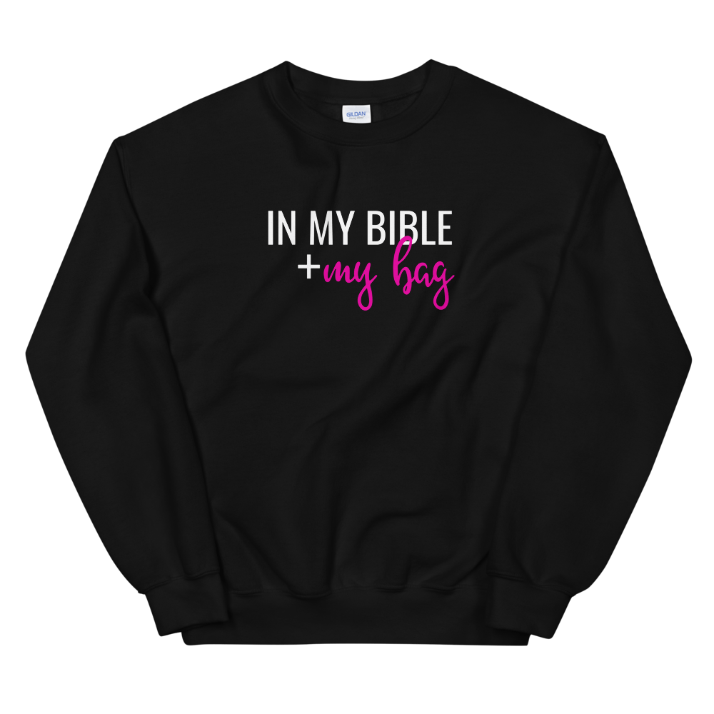 Image of Bible + Bag Pink Letter Crew Neck