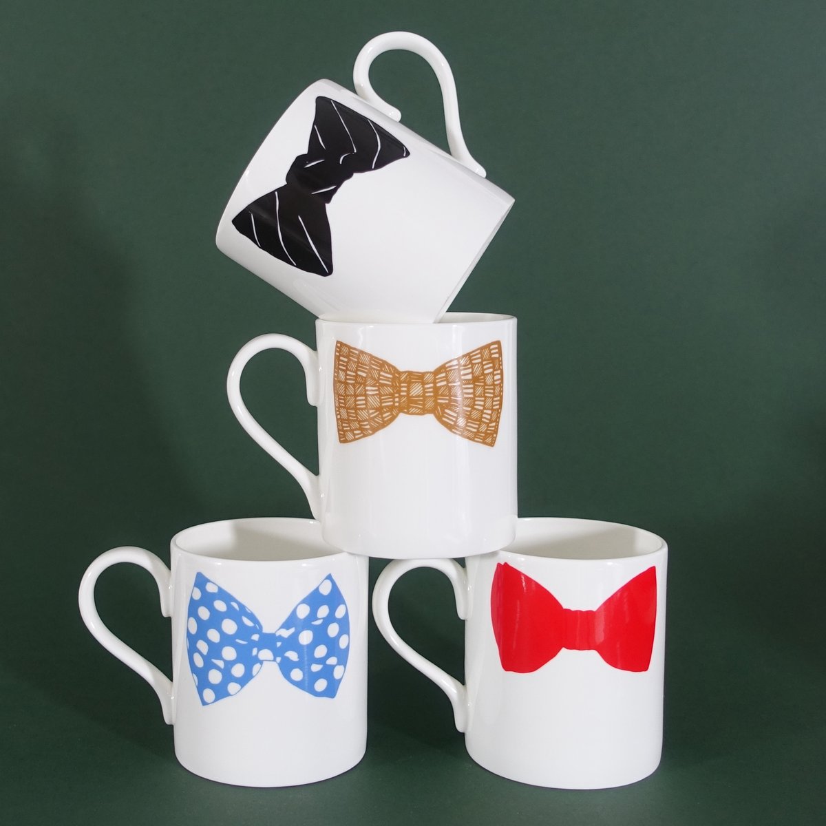 Image of Original Bow Tie Mugs - Set of 4