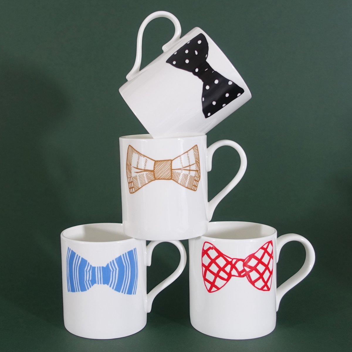 Image of Original Bow Tie Mugs - Set of 4