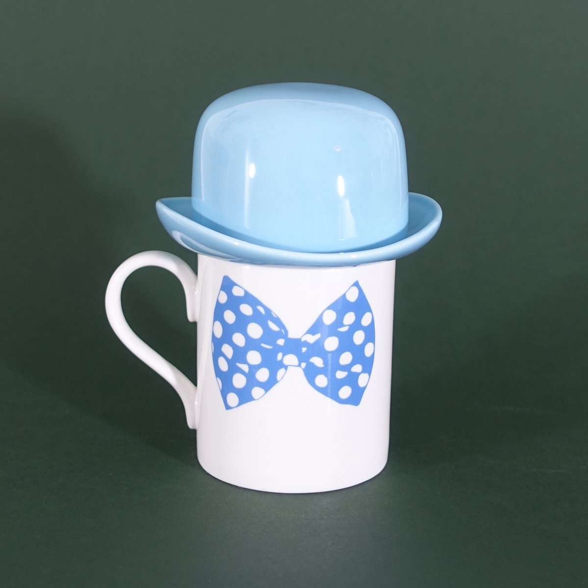 Image of Original Bow Tie Mug - Set of Two (Blue & Mustard)