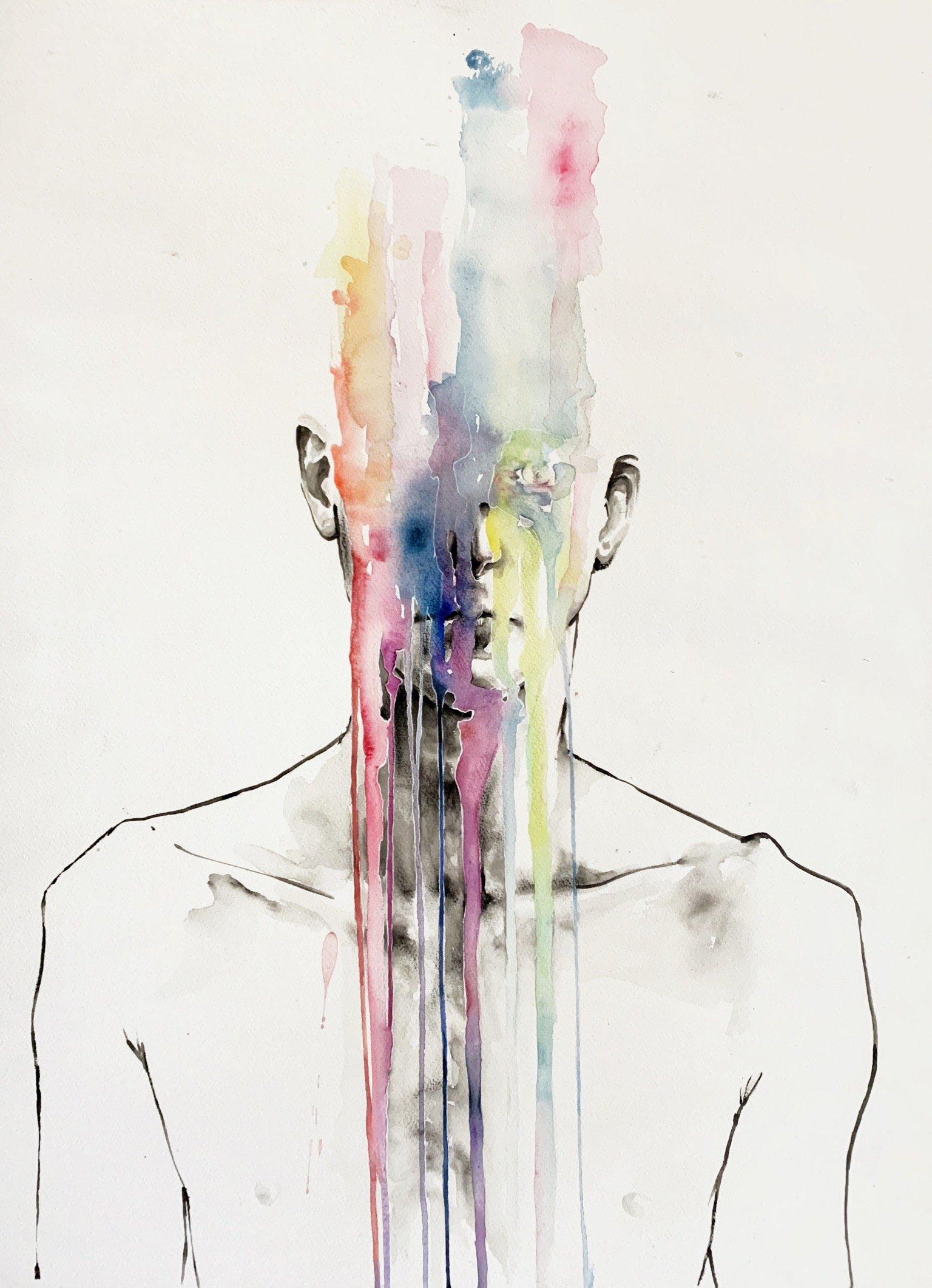 Agnes-Cecile all my art is on you but you still don’t hear me (40x60 cm)