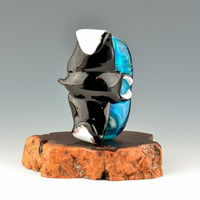 Image 1 of XXL. Swimming Manta Ray - Glass Sculpture Bead