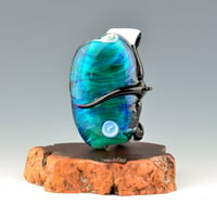 Image 4 of XXL. Swimming Manta Ray - Glass Sculpture Bead