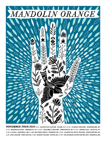 Image of Mandolin Orange November 2019 Tour Poster