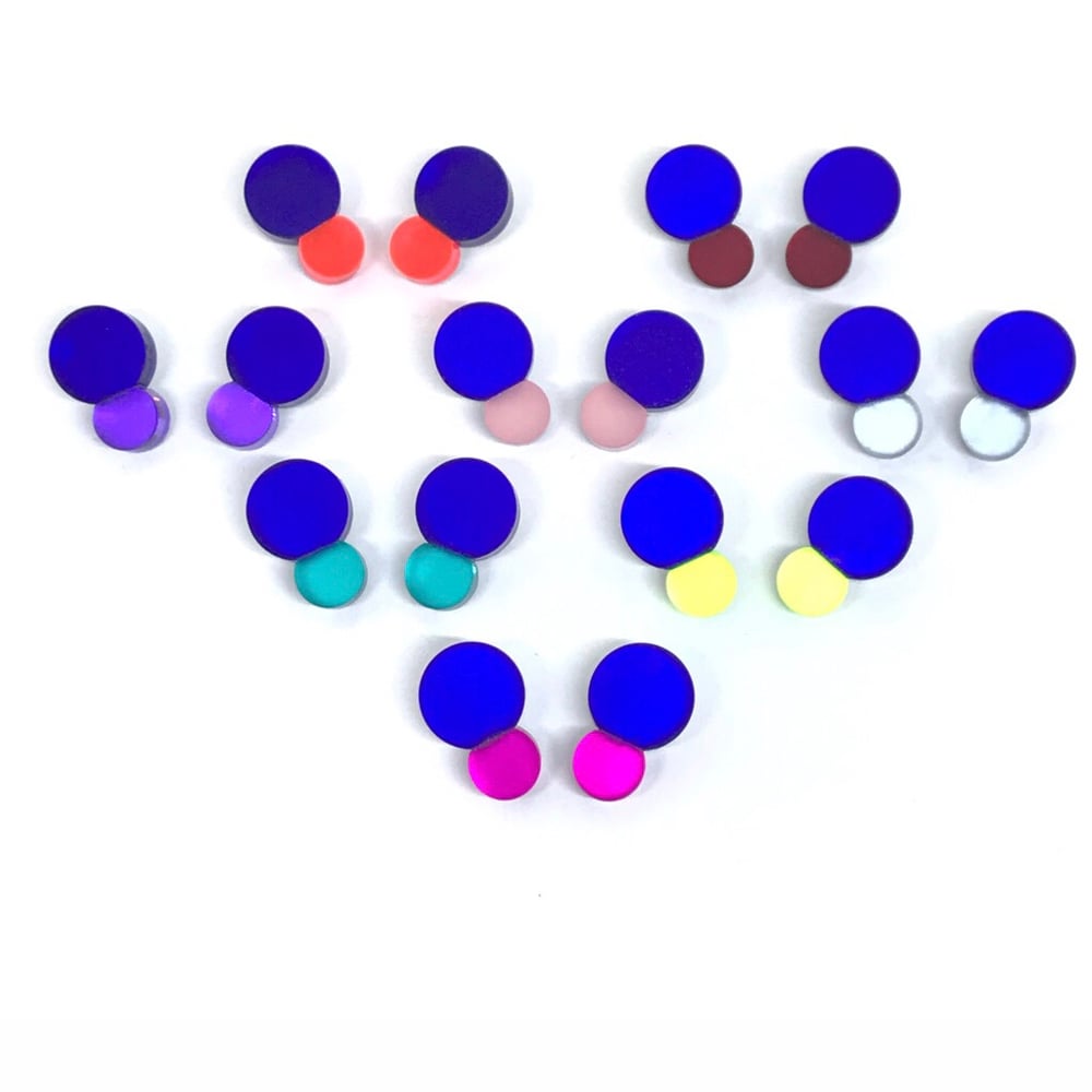 Image of Náušnice Bubbles blue & color