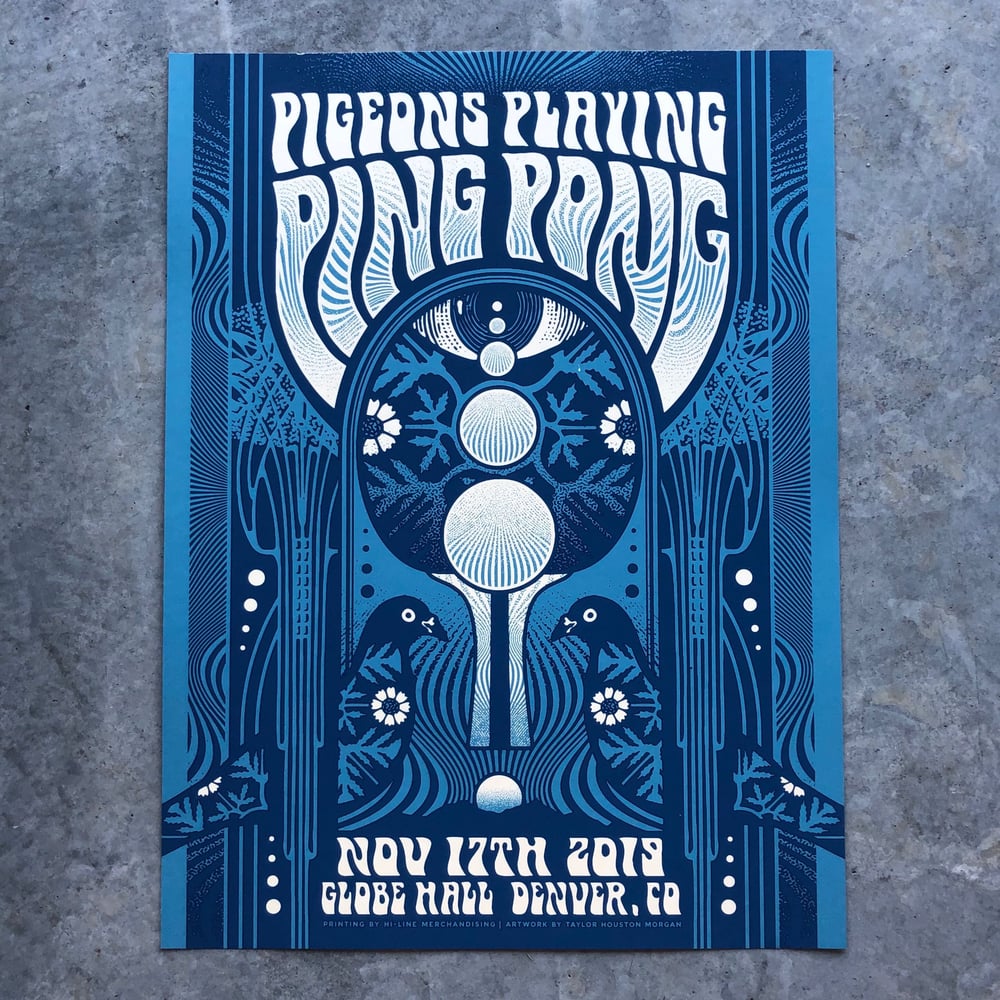 Image of Pigeons Playing Ping Pong Denver 2019 VIP Print