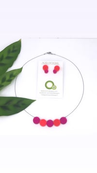 Image 3 of Náhrdelník Circle fuksiová - fluorescentní oranžová 