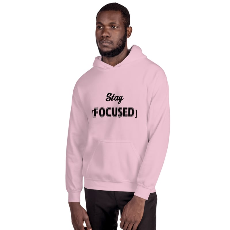 Image of Stay [Focused] Pink Hoodie (black, white)