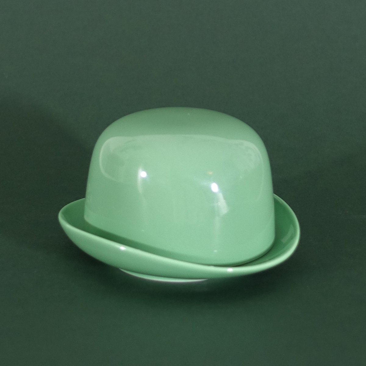 Image of Ginger Mustafa Moustache Mug & Green Thomson & Thompson Bowler Hat Sugar Bowl Set