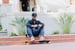 Image of Wool Gold Bar Flat Brim Hat