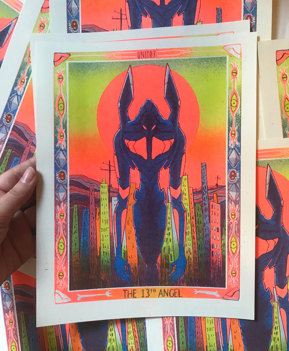 Image of THE 13TH ANGEL Risograph Print