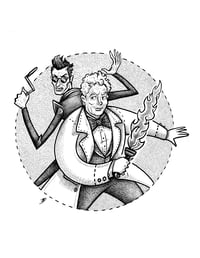 GOOD OMENS - Ineffable Inktober - Day 28: Get Thee Behind Me, Foul Fiend! - 8.5" x 11" print