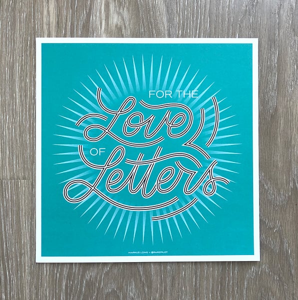 Image of For the Love of Letters (Teal) Print