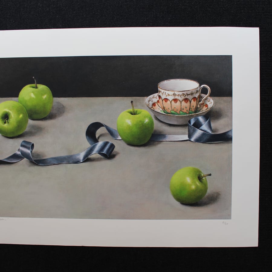 Image of Apples and Ribbon Print