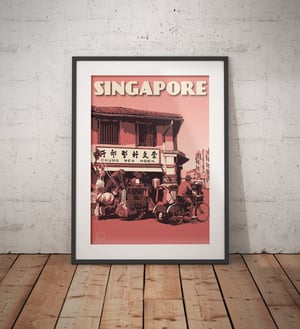 Image of Vintage poster Singapore - Circular Road - Fine Art Print