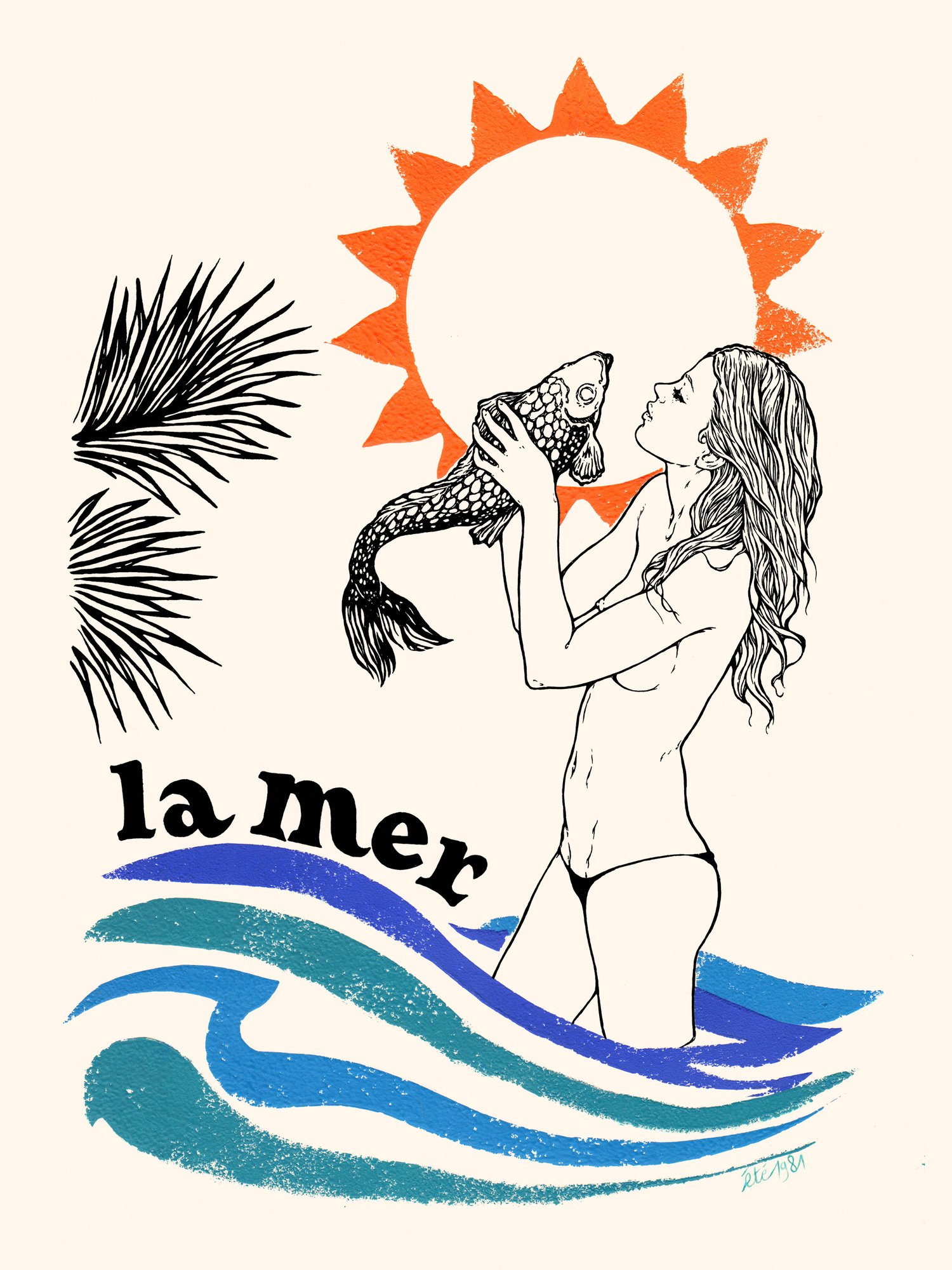 Image of " La Mer " 50x70 cm / Numbered & signed  art print