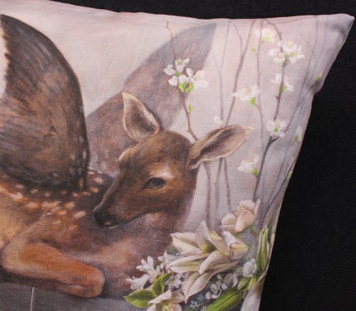 Image of Linen Winged Fawn Cushion